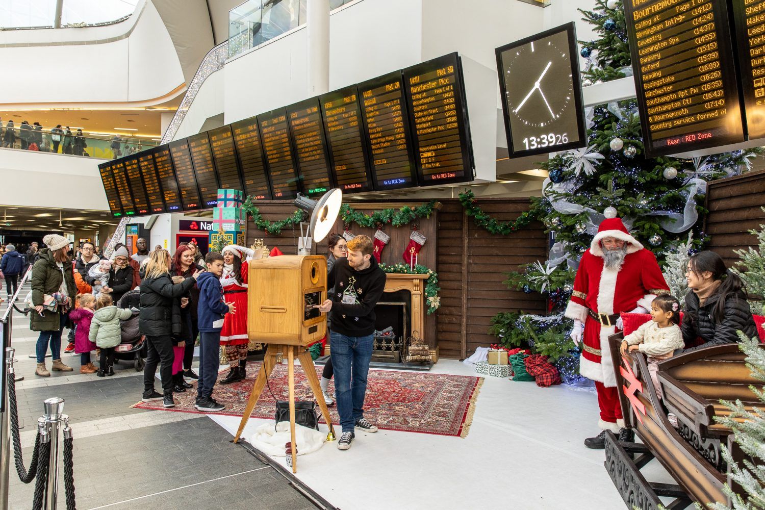 Network Rail Santa's Grotto at New Street Station - Corporate Photo Booth In Action