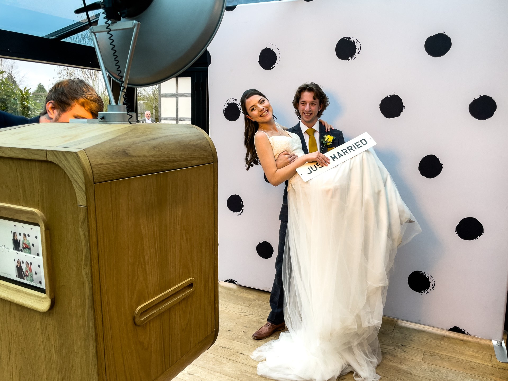 Redhouse Barn photo booth hire in action