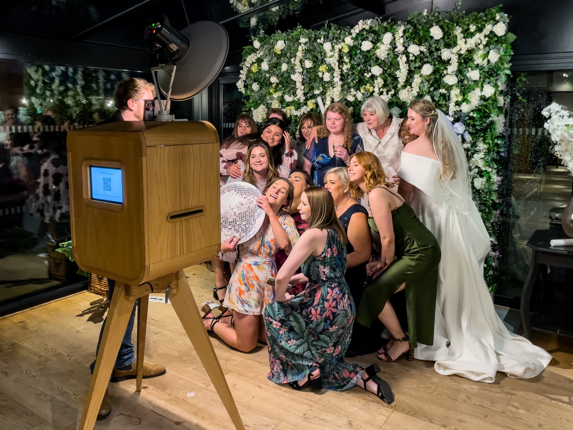 Redhouse Barn photo booth hire in action