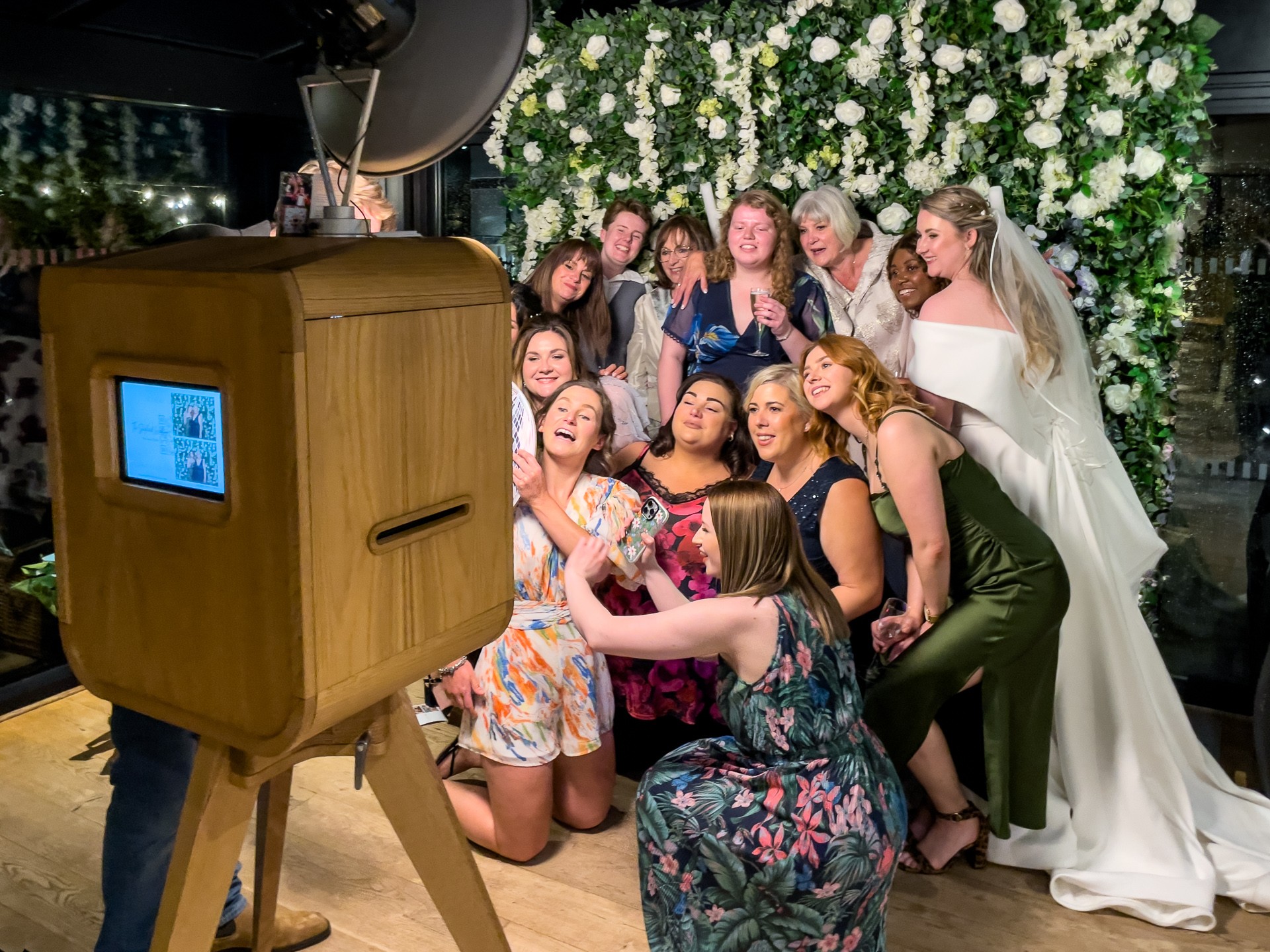 Redhouse Barn photo booth hire in action